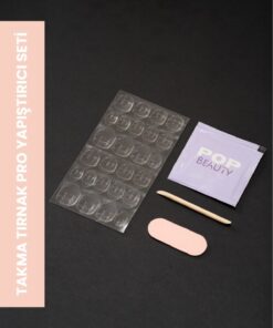 POP Beauty Takma Tırnak Pro Yapıştırıcı Seti (pro Yapıştırıcı, Törpü, Ahşap Çubuk, Alkollü Mendil) P