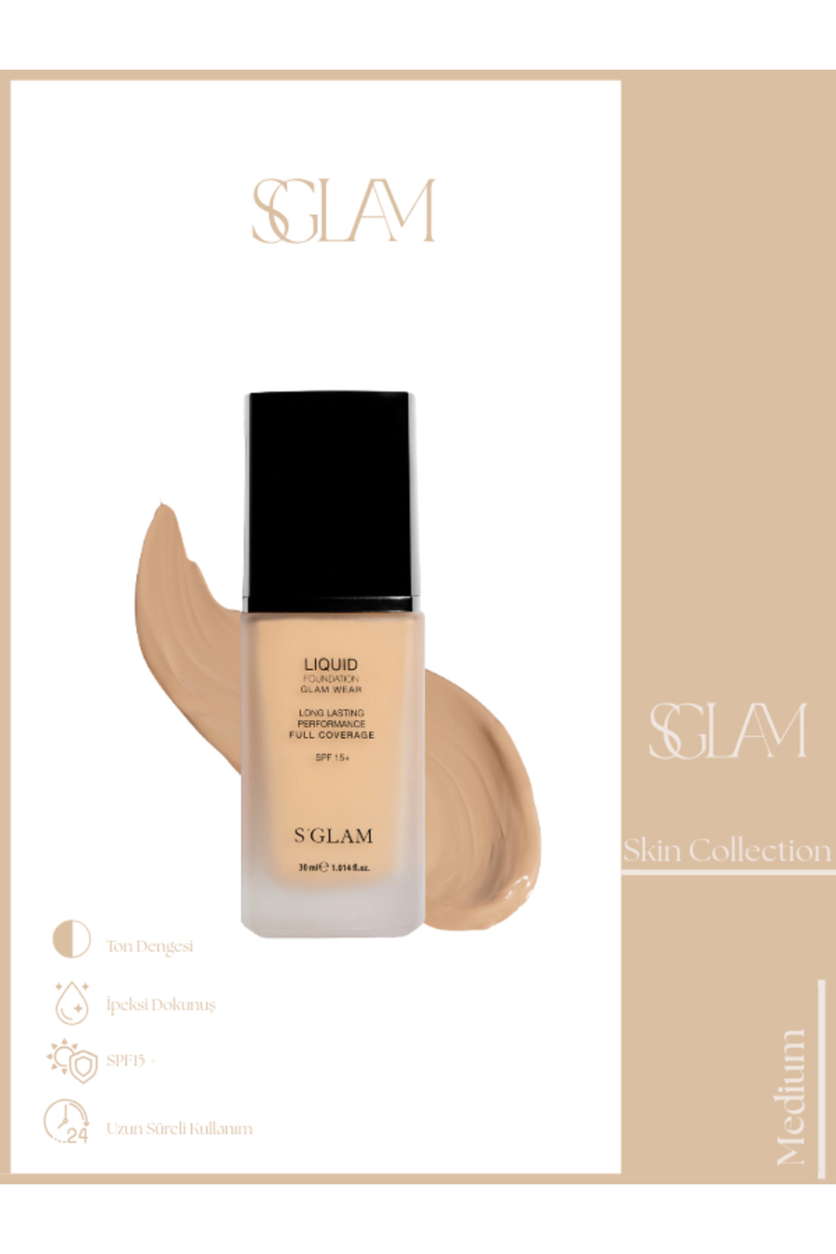 S'GLAM SGLAM Liquid Foundation – MEDIUM