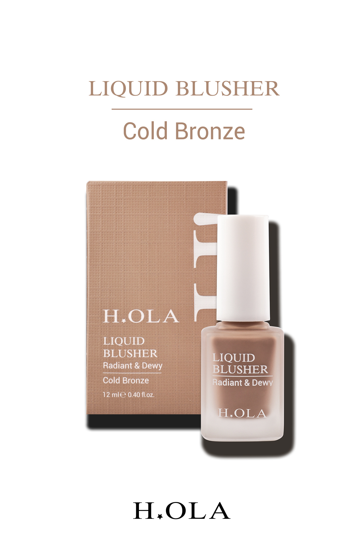 h.OLA Likit Allık | LIQUID BLUSHER COLD BRONZE | Kalıcı Yüksek Pigmentli | Cold Bronze