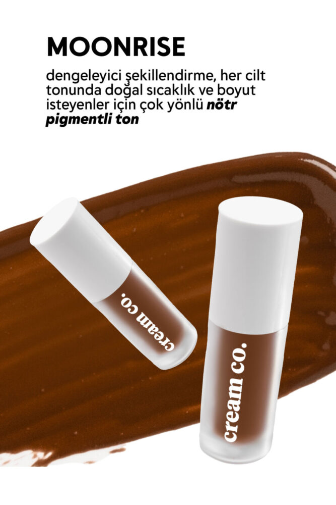 Cream Co. Likit Bronzer Glow Sculpt Moonrise | Kontür Nötr Kahve | Yüz Şekillendirici Nemlendirici Makyaj - Görsel 3