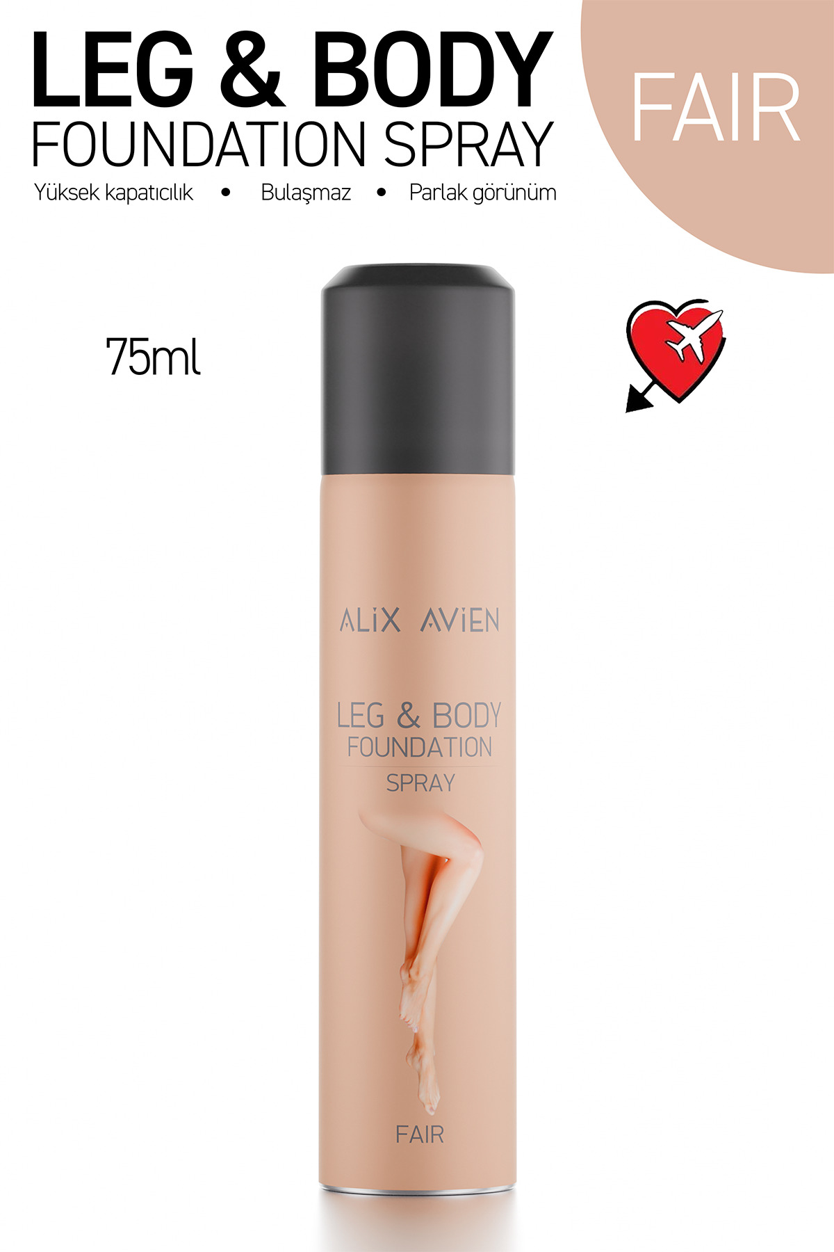 Alix Avien Bacak Fondöteni Fair Vücut Makyajı Bronzlaştırıcı Etki Sprey Çorap - Leg & Body Foundation 75 ml