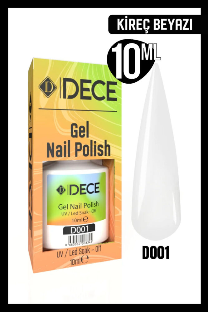 d dece Kalıcı Oje UV LED D045 FRENCH RK BEYAZI (ANA RENKLER) 10ml - Görsel 2