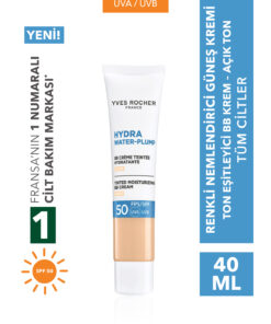 Yves Rocher BB Krem 50 SPF - Ton Eşitleyici Renkli Nemlendirici Güneş Kremi - Hydra Water Plump - Açık 40ML