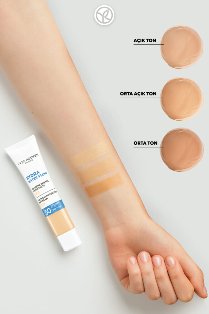 Yves Rocher BB Krem 50 SPF - Ton Eşitleyici Renkli Nemlendirici Güneş Kremi - Hydra Water Plump - Açık 40ML - Görsel 3