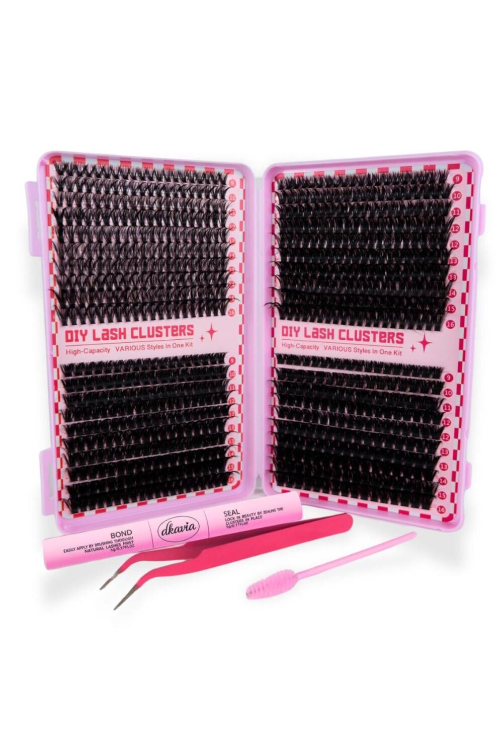 DKAVIA Takma Kirpik Seti 800 Demet Kirpik,Yapıştırıcı, Sabitleyici, Cımbız ve Fırçasıyla ( 30-40-60-80D ) - Görsel 3