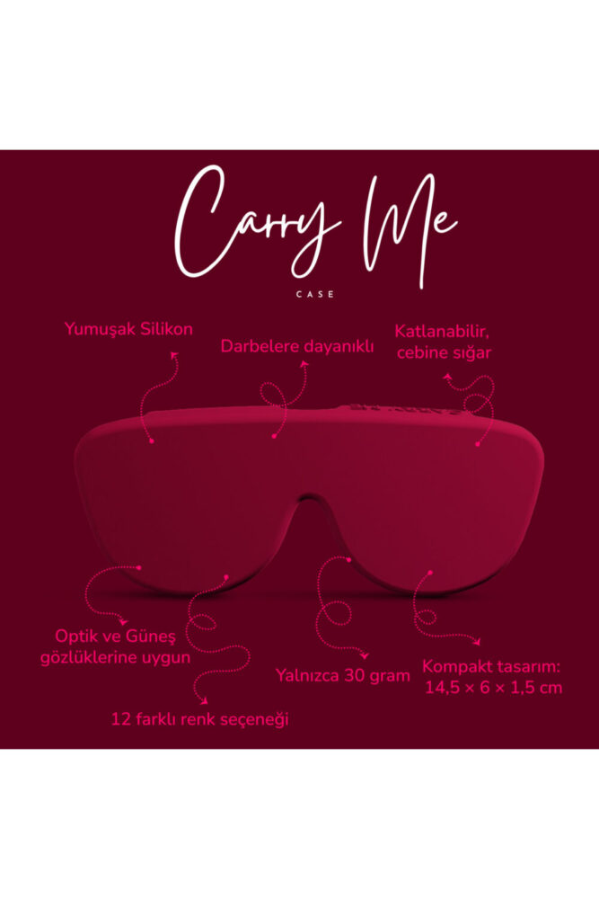 CARRY ME CASE Me Case Vişne Katlanabilir Silikon Gözlük Kılıfı - Görsel 2