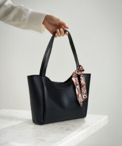 MYSTOBAG Fularlı(degişkenlik göstermektedir)Fermuarlı Ve Çıtçıt Kapamalı Shopper El Ve Omuz Çantası - Görsel 3