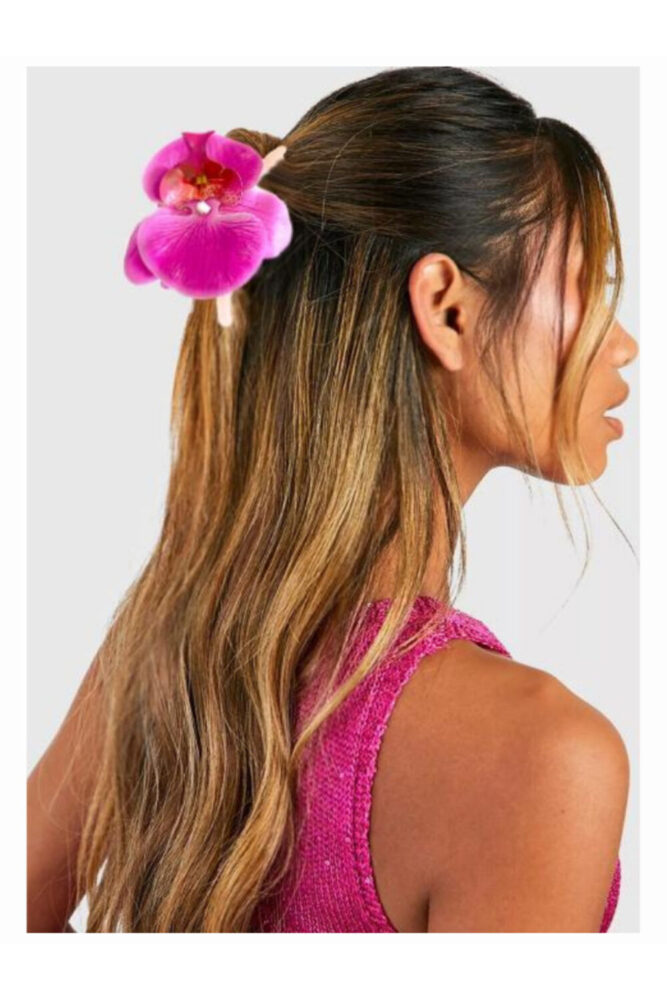 Diloshtrend Design Kadın Orkide Çiçeği Aloha Mandal Toka (10cm) - Görsel 3