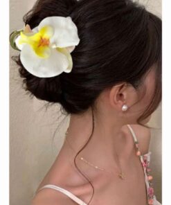 Diloshtrend Design Kadın Orkide Çiçeği Aloha Mandal Toka (10cm)
