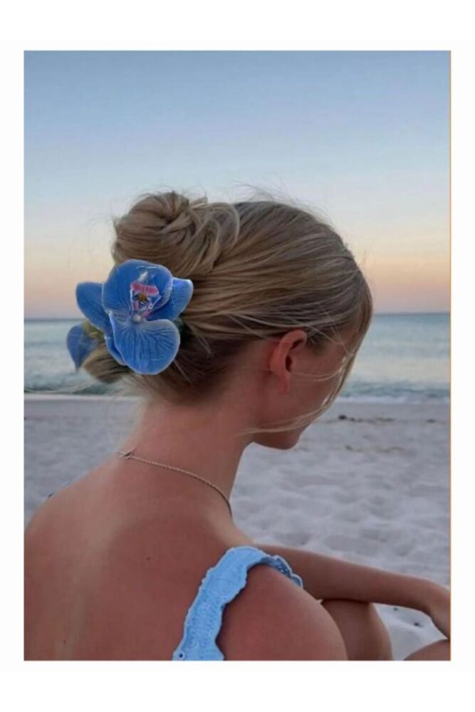 Diloshtrend Design Kadın Orkide Çiçeği Aloha Mandal Toka (10cm) - Görsel 2