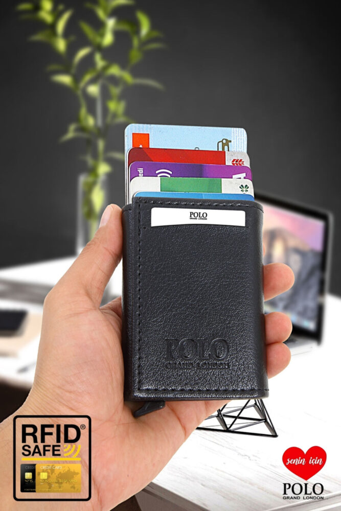 POLOGRAND London Özel Kutulu Babalar Günü Hediyesi İçin Rfid Hırsızlık Korumalı Babaya Hediye Şık Kartlıklı Cüzdan - Görsel 3