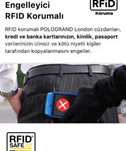 Alternative view of POLOGRAND London Özel Kutulu Babalar Günü Hediyesi İçin Rfid Hırsızlık Korumalı Babaya Hediye Şık Kartlıklı Cüzdan