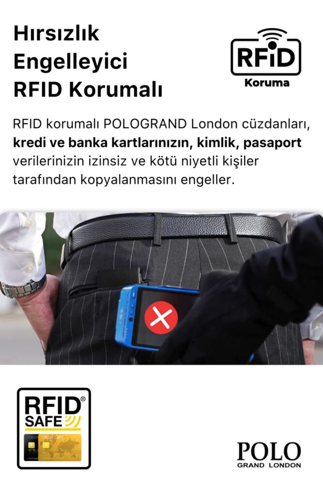 POLOGRAND London Özel Kutulu Babalar Günü Hediyesi İçin Rfid Hırsızlık Korumalı Babaya Hediye Şık Kartlıklı Cüzdan - Görsel 2