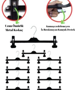 Genel Markalar Elbise Askısı Etek Askısı Mandallı Askılık Pantolon Askısı 10’lu