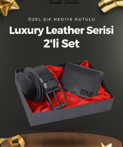 Alternative view of POLOGRAND London 2'li Set Özel Hediye Kutulu Babalar Günü Hediyesi İçin Babaya Hediyelik Şık Deri Kemer Cüzdan Seti