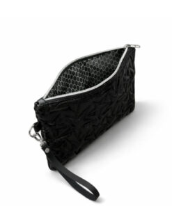 Adelina Bags Yıldız Nakış İşlemeli Portföy El Çantası Bilek Askılı Saten Astarlı Siyah Clutch Çanta - Görsel 3