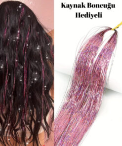 MutluBiDünya Kaynak Boncuğu Hediyeli Hair Tinsel Gelin Teli Saç Simi Aksesuarı