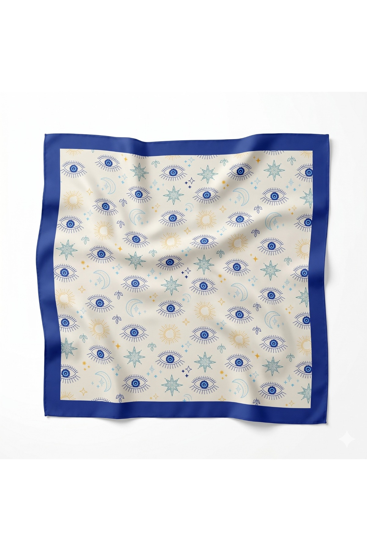 tarzınısec Tarzını Seç Mavi Göz Desenli Fular / Bandana 70x70 cm