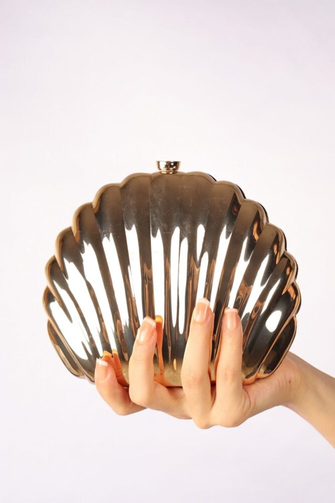 weem bag Elysara EB0801 | OYSTER Chic Metal İSTİRİDYE Gösterişli Abiye Çanta - Görsel 2