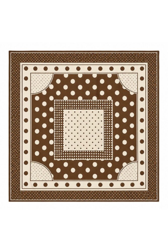 tarzınısec Tarzını Seç Mocha Puantiye Desenli Fular / Bandana 70x70 cm - Görsel 2