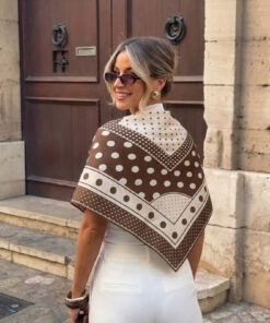 tarzınısec Tarzını Seç Mocha Puantiye Desenli Fular / Bandana 70x70 cm