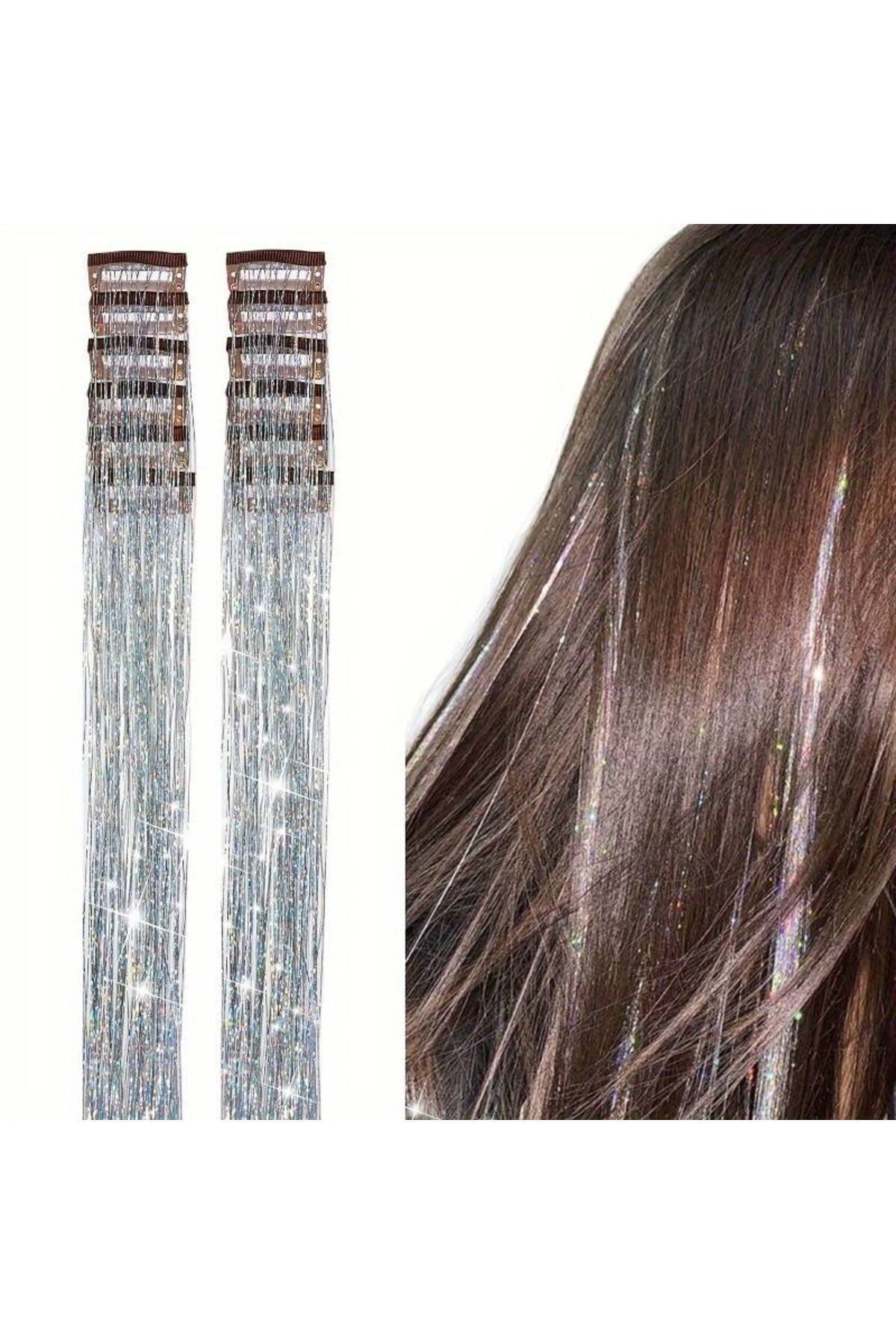 MutluBiDünya 1 Adet Çıt Çıtlı Hair Tinsel Gelin Teli Saç Simi Aksesuarı - Görsel 3