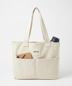 Maco collection Kalın Gabardin Tote Bag Uzun Askılı Çok Cepli Geniş Omuz Çanta - Görsel 2