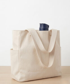 Maco collection Kalın Gabardin Tote Bag Uzun Askılı Çok Cepli Geniş Omuz Çanta - Görsel 3