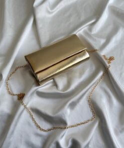 Mia Collection Caen Model Kadın El ve Omuz Çantası, Abiye Çanta, Nişan,Düğün Çantası Gold