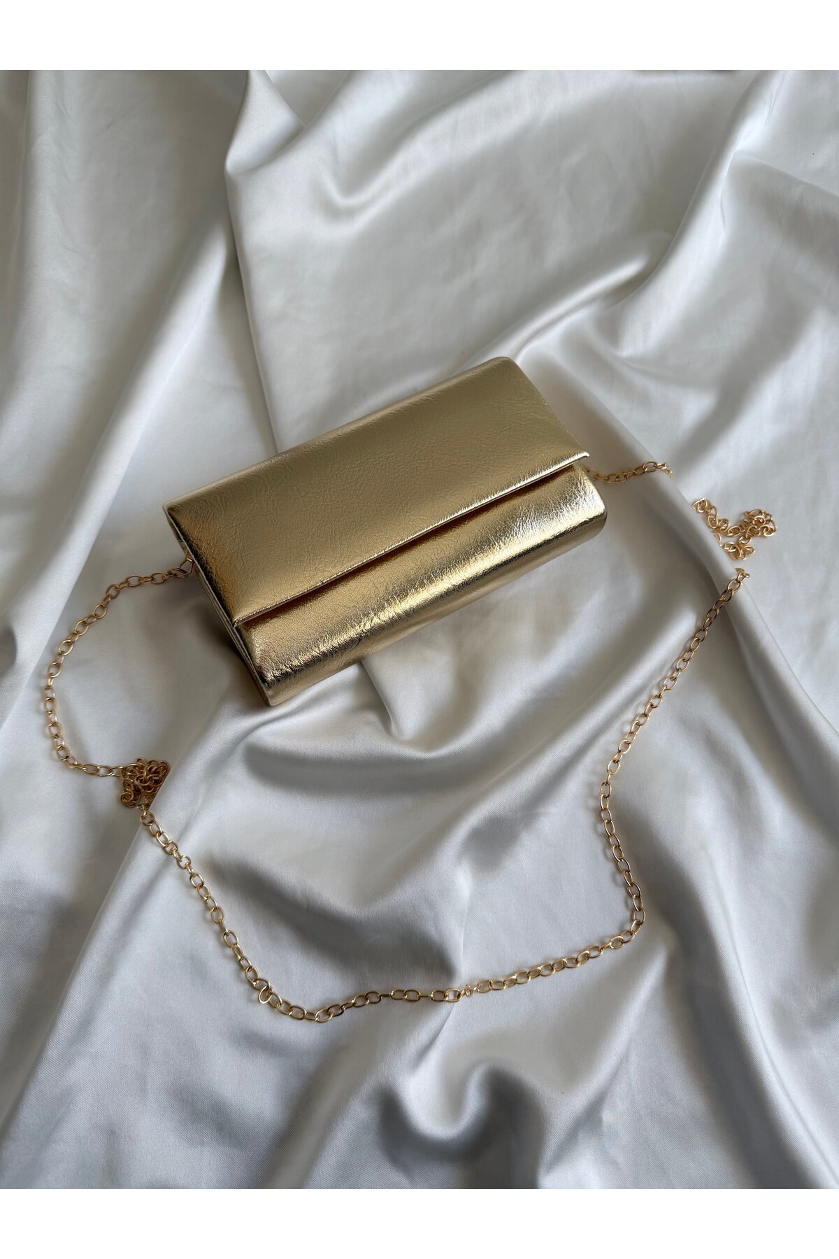 Mia Collection Caen Model Kadın El ve Omuz Çantası, Abiye Çanta, Nişan,Düğün Çantası Gold