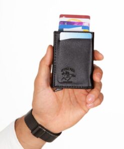 Newish Adelina Unisex Siyah Mekanizmalı Otomatik Kızaklı Kartlık Cüzdan (7CMX10CM) - Görsel 3