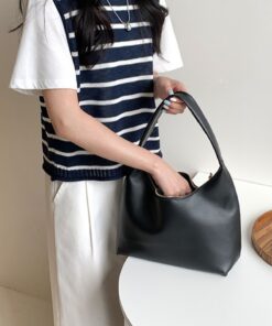 HONEY BAG Misel Vintage Çift Fermuarlı El Kol ve Omuz Çantası Siyah - Görsel 2