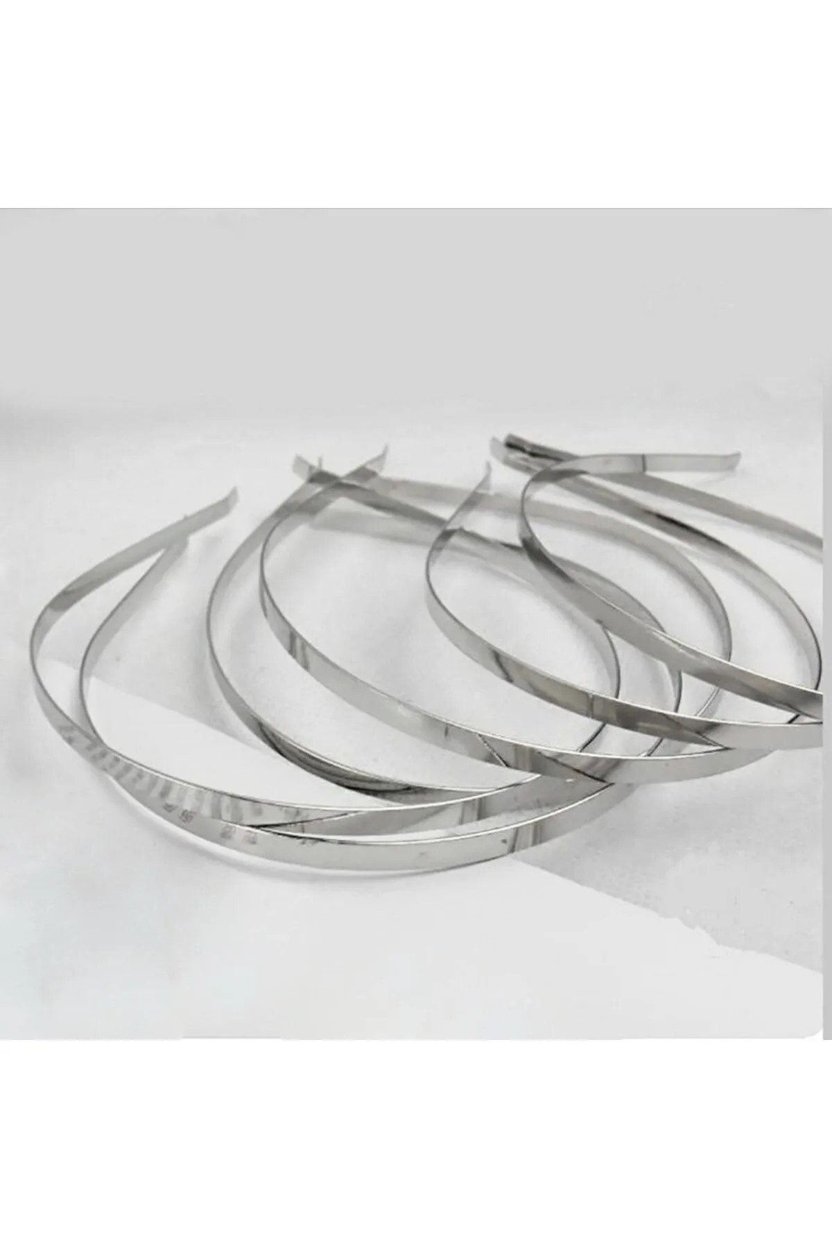 BEİLYS COSMETİCS & ACCESSORY Demir Taç 12 Adet Gümüş Metal Tel Taç Gümüş Boş Taç 5 Mm