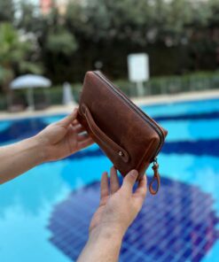 ÖzkanAccessory Capella Hakiki Deri Kahve Unisex El Çantası - Görsel 3
