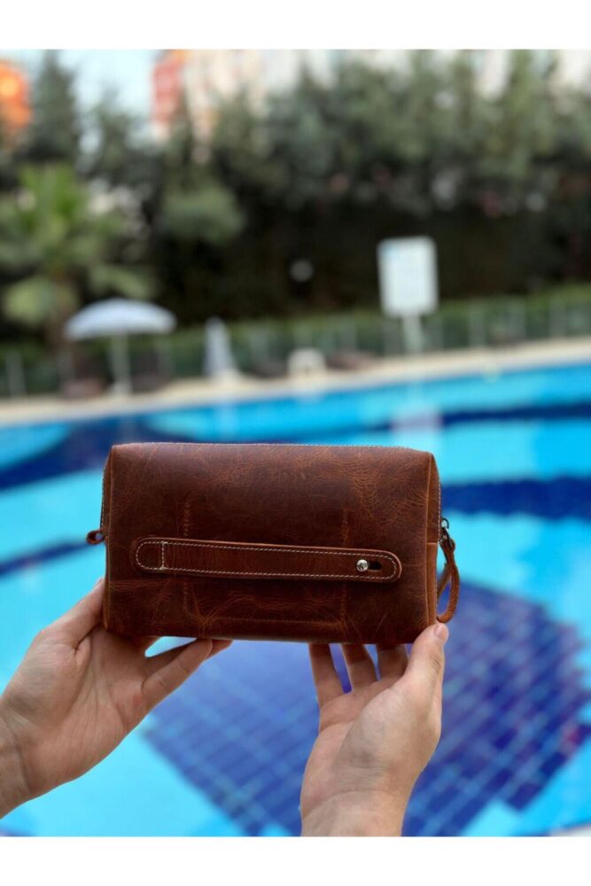 ÖzkanAccessory Capella Hakiki Deri Kahve Unisex El Çantası - Görsel 2
