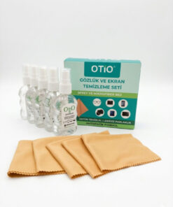 otio 5 Adet Gözlük Temizleme Spreyi 50 ML 5 Adet 15x18 cm A Kalite Mikrofiber Bez