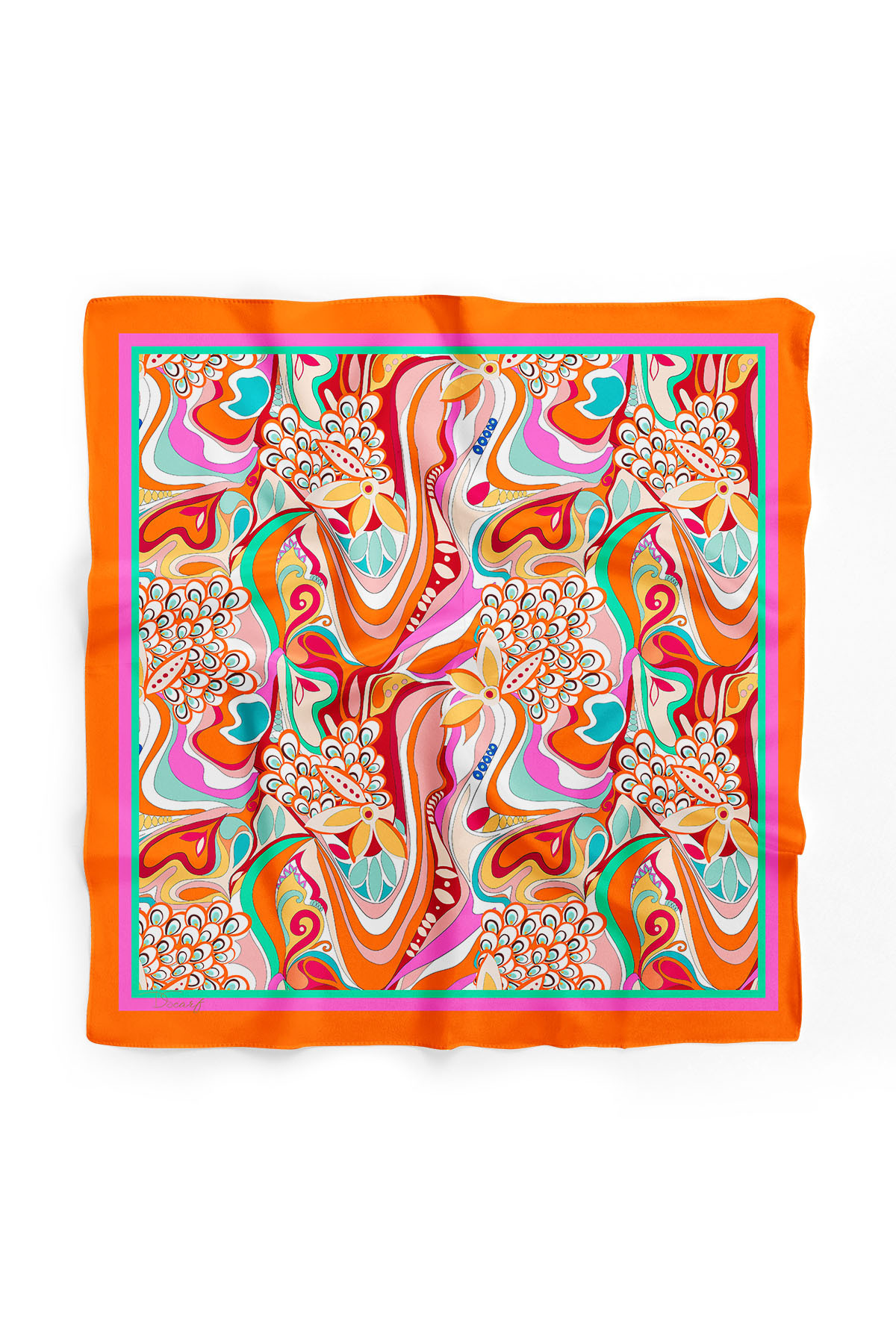 D scarf TURUNCU DESENLİ FULAR