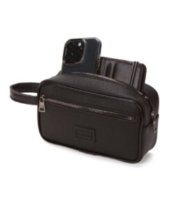 Newish Polo Erkek Siyah Deri Portföy Clutch Traş Kozmetik Bakım Ve Günlük El Çantası