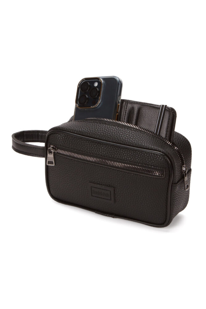 Newish Polo Erkek Siyah Deri Portföy Clutch Traş Kozmetik Bakım Ve Günlük El Çantası