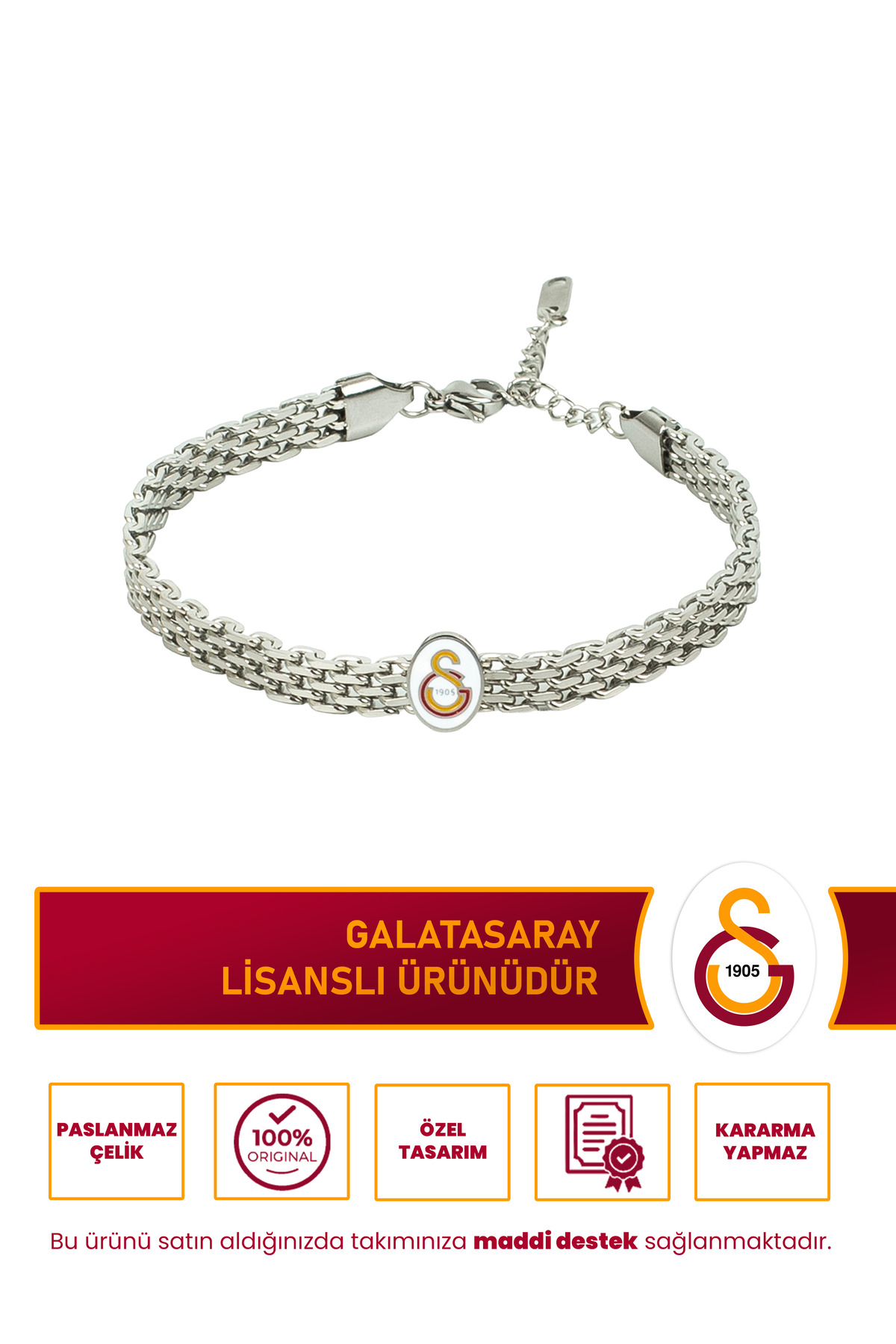 Galatasaray GS HASIR ÇELİK BİLEKLİK
