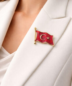 MRK Ay Yıldız Türk Bayrağı Broş