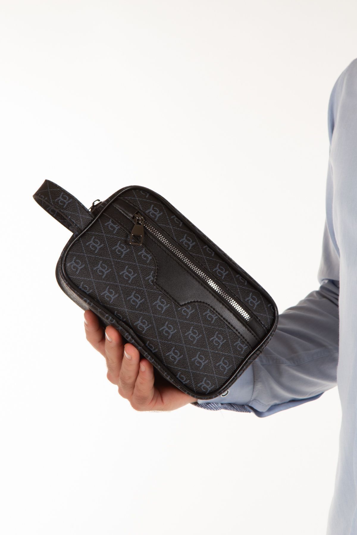 Newish Polo Erkek Desenli Siyah Vegan Deri Portföy-clutch Traş/makyaj Ve El Çantası (GÜNLÜK, SEYAHAT) - Görsel 3