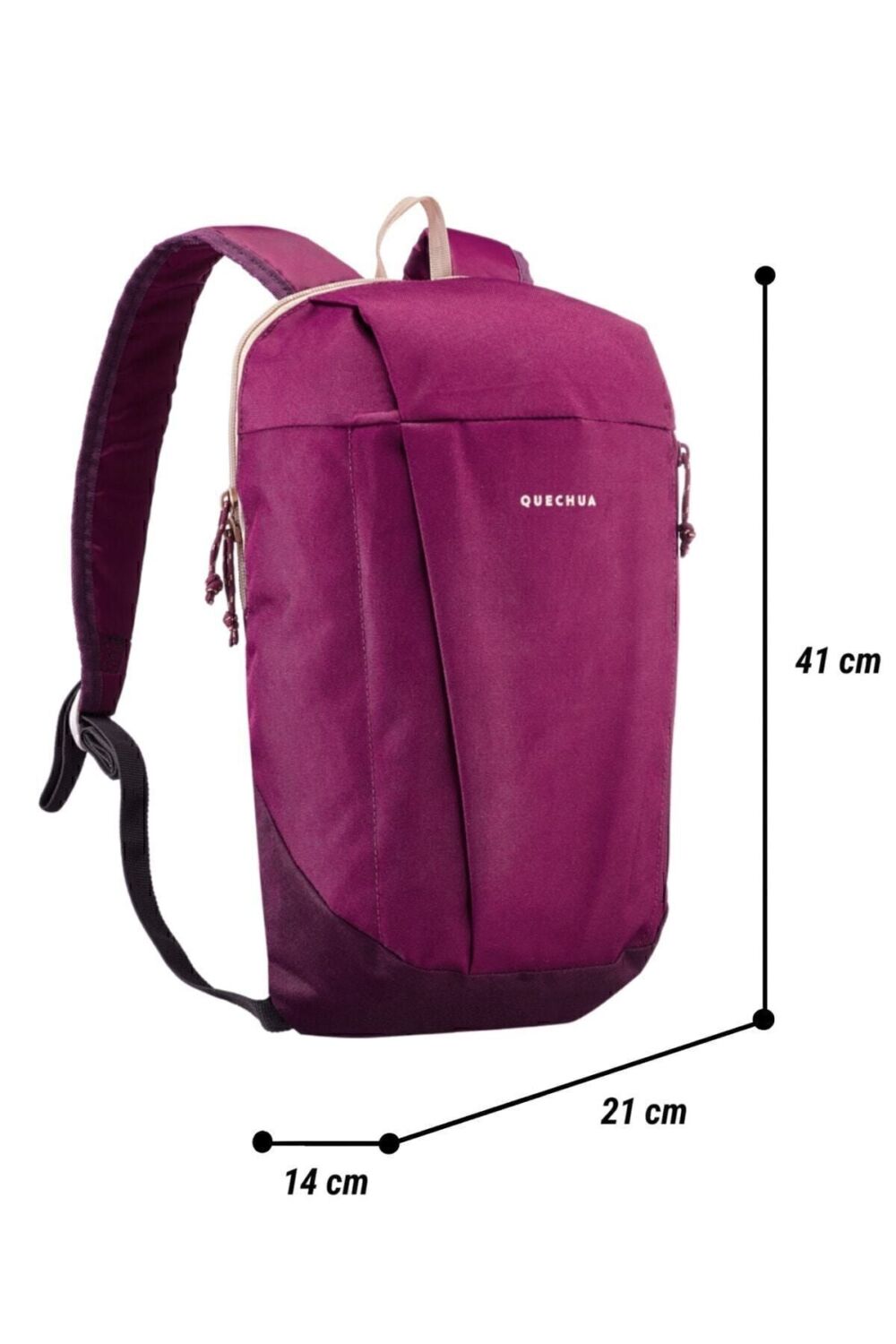 Decathlon Sırt Çantası - 10 Litre Hacimli - Mürdüm Moru - Görsel 3