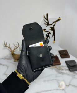 SANAT 0 Hakiki Crazy Deri El yapımı Minimalist Cüzdan - Para Portföyü Şık Kaliteli Triod Kartlık Cüzdan