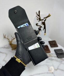 SANAT 0 Hakiki Crazy Deri El yapımı Minimalist Cüzdan - Para Portföyü Şık Kaliteli Triod Kartlık Cüzdan - Görsel 3