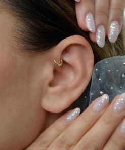 Alternative view of Sacce Scarves&Accessories 5 Mm Mini Halka Piercing 14 K Gold Renk Forward Helix Tragus Piercing Daith Helix