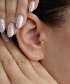 Sacce Scarves&Accessories 5 Mm Mini Halka Piercing 14 K Gold Renk Forward Helix Tragus Piercing Daith Helix