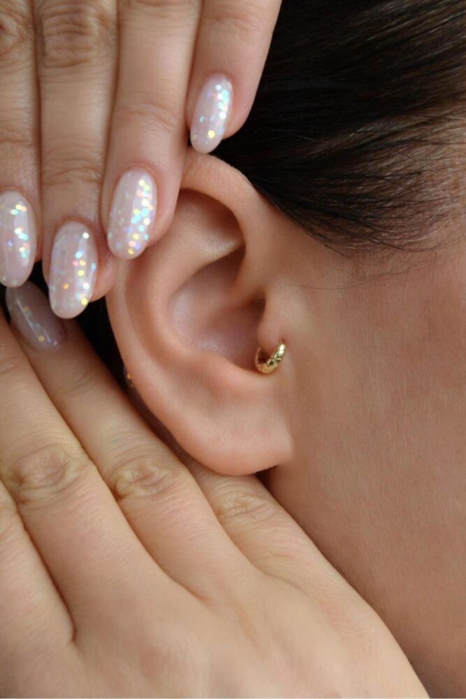 Sacce Scarves&Accessories 5 Mm Mini Halka Piercing 14 K Gold Renk Forward Helix Tragus Piercing Daith Helix