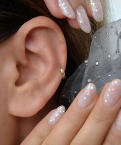 Sacce Scarves&Accessories 5 Mm Mini Halka Piercing 14 K Gold Renk Forward Helix Tragus Piercing Daith Helix - Görsel 3