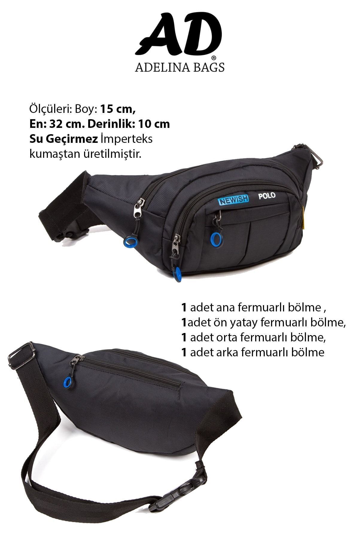 Newish Polo Adelina Siyah Kulaklık Çıkışlı Omuz Ve Bel Çantası Günlük Çapraz Askılı Freebag - Görsel 3